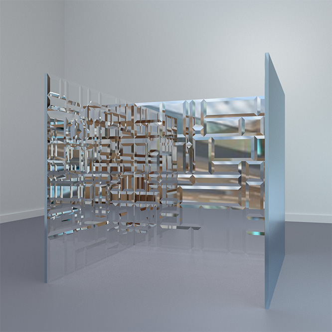 Oh mon beau miroir, qui est la plus belle ? et le plus beau ? quel reflet de soi-même est-il le plus avantageux ? le reflet multiple, l’absence de reflet, se voir, ne pas se voir, tout ceci crée le lien entre l’objet et la personne. Miroir kaléidoscopique, véritable œuvre d’art de grand format éditée à 6 exemplaires, chacun dans une couleur de résine différente, ce qui fait de chacun une pièce unique pour collectionneur d’art et de design d’art du XXIème siècle