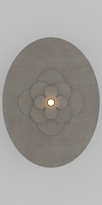 Rosace, table basse, béton, bougie, L 80 x l 60 x H 24 x épaisseur 1 cm